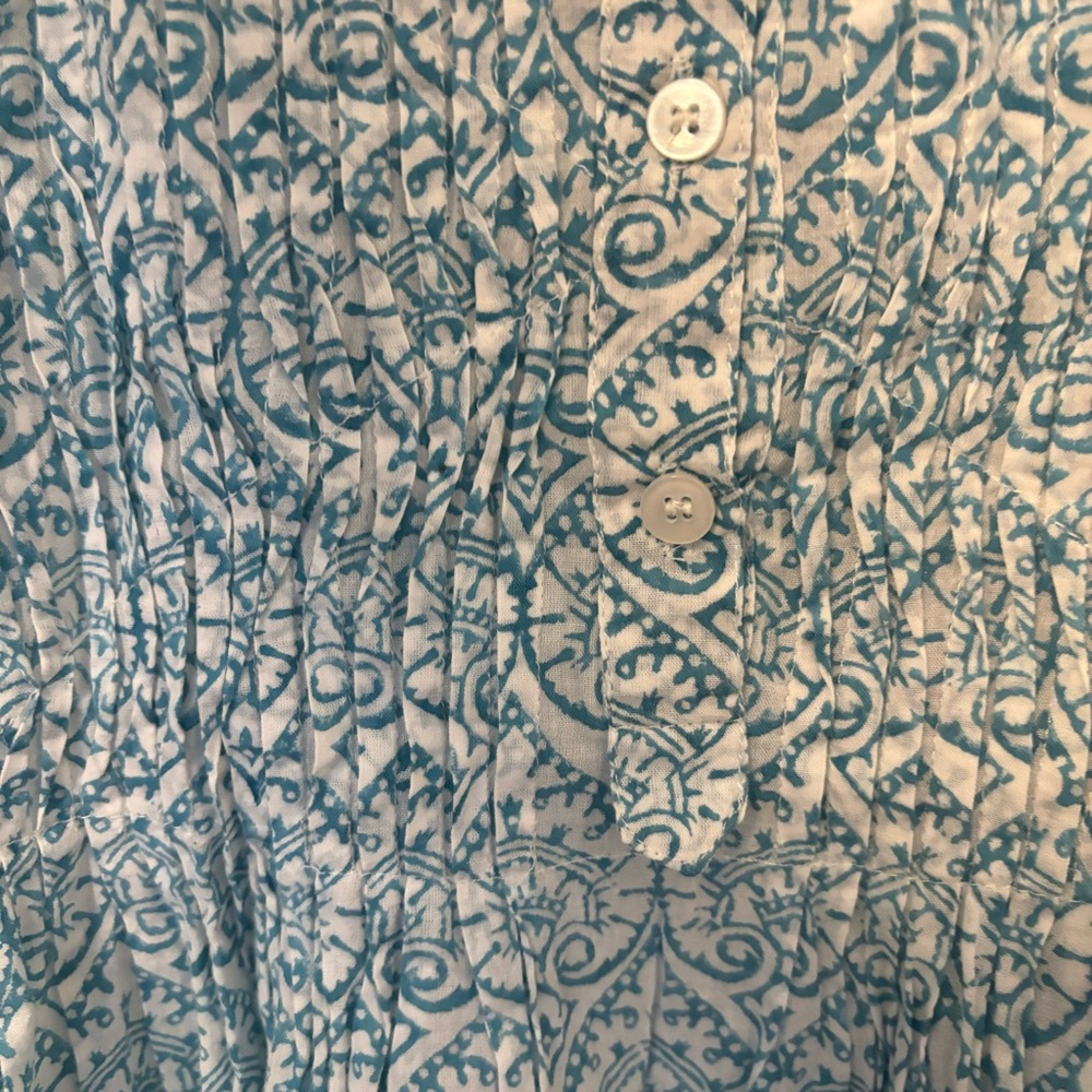 Roberta Roller Rabbit Blue and White Tunic with Intricate Patterns - Picture 7 of 16